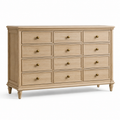 Kommode mit 12 Schubladen, 150 × 45 × 95 cm, Eichefarben, Landhausstil
