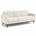 Dreisitzer-Sofa mit Bouclé-Bezug, Creme/Braun, 215 × 86 × 84 cm