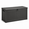 Garten-Aufbewahrungsbox aus Kunststoff mit Klappdeckel, 120 × 55 × 60 cm, Anthrazit/Schwarz