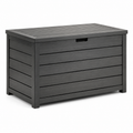 Garten-Aufbewahrungsbox in Anthrazit, 120 × 60 × 65 cm, Holzoptik mit Klappdeckel